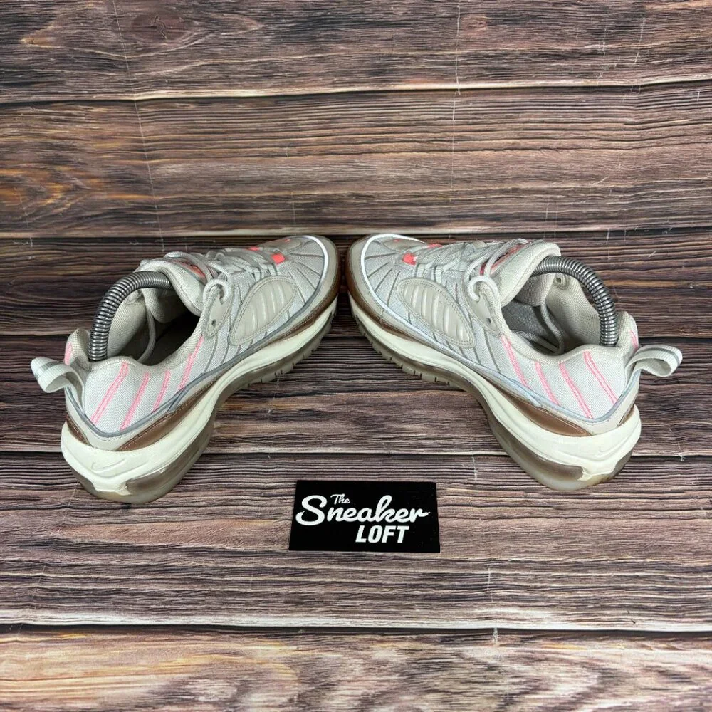 Nike Women's Air Max 98‎ White Brown Athletic Lace Up Shoes Size 7.5